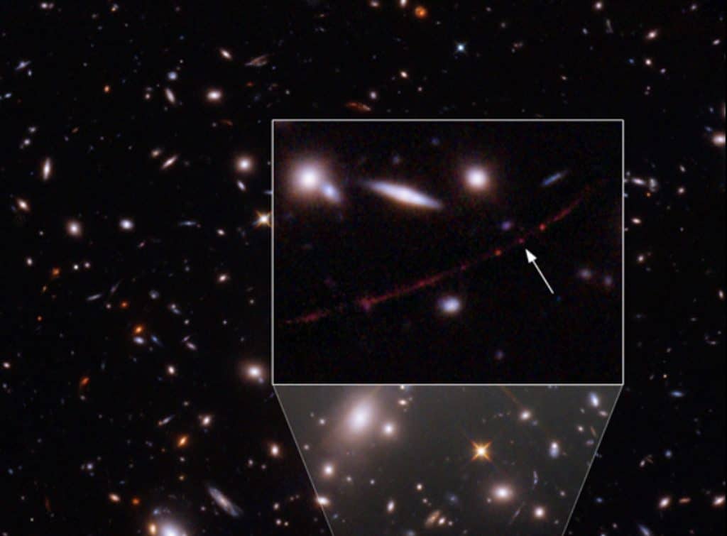 Eärende fue posible detectarla haciendo uso de un "lente gravitacional" provocado por un cúmulo de galaxias ubicado frente a la estrella más antigua y lejana del universo. Foto: NASA/ National Geographic