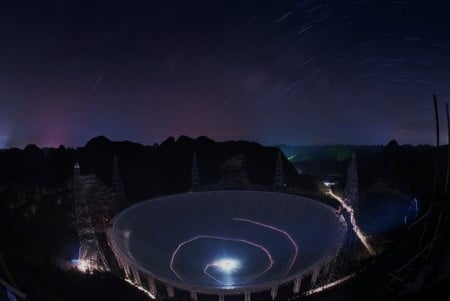 El telescopio FAST, con 500 metros de apertura, es considerado el ojo más grande del mundo. Foto: CGTN