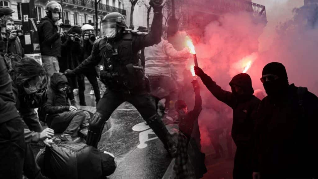 Las protestas en Francia han dejado a decenas de personas bajo arresto.  JP+