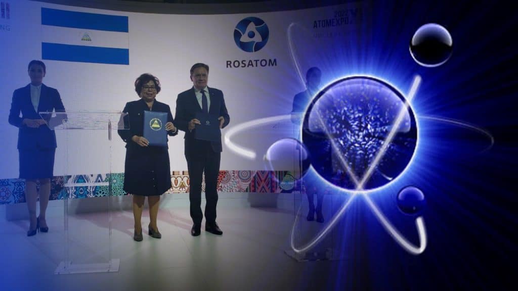 El Ministerio de Relaciones Exteriores nicaragüense y la Corporación Estatal de Energía Atómica (Rosatom) de Rusia, firman acuerdos.