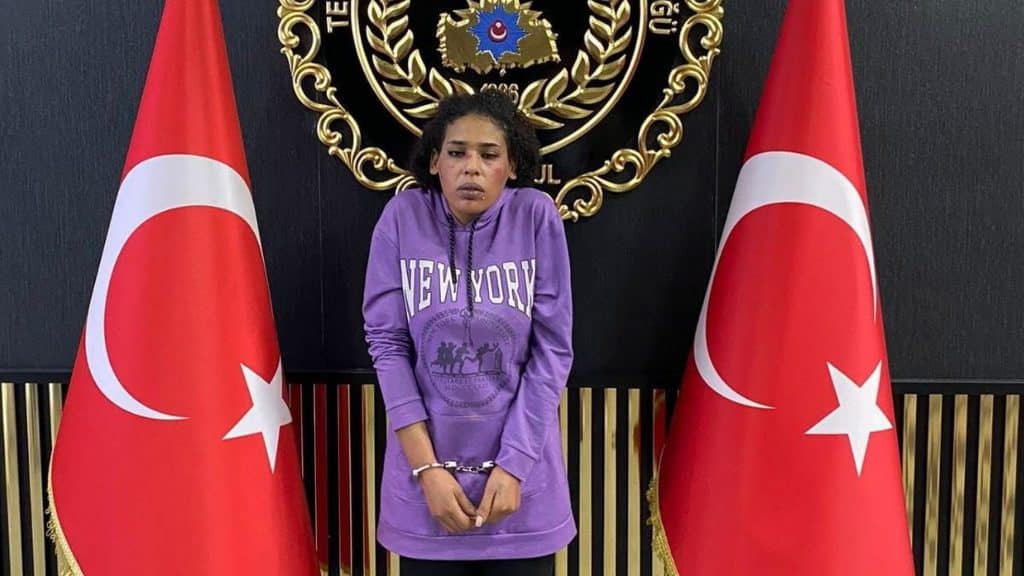 Presunta autora del atentado en la avenida Istiklal de Estambul, Turquía. Foto: Istanbul Police Department Hando