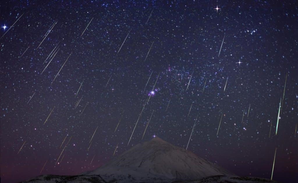 Lluvia de meteoros Gemínidas. Foto: IAC