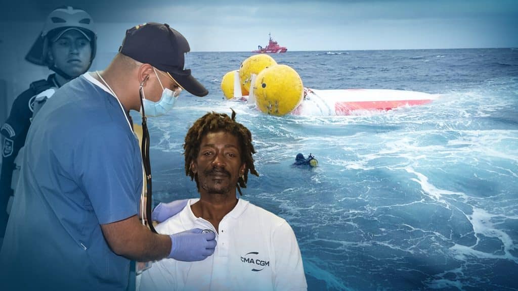 A sailor was rescued after being 24 days at the sea