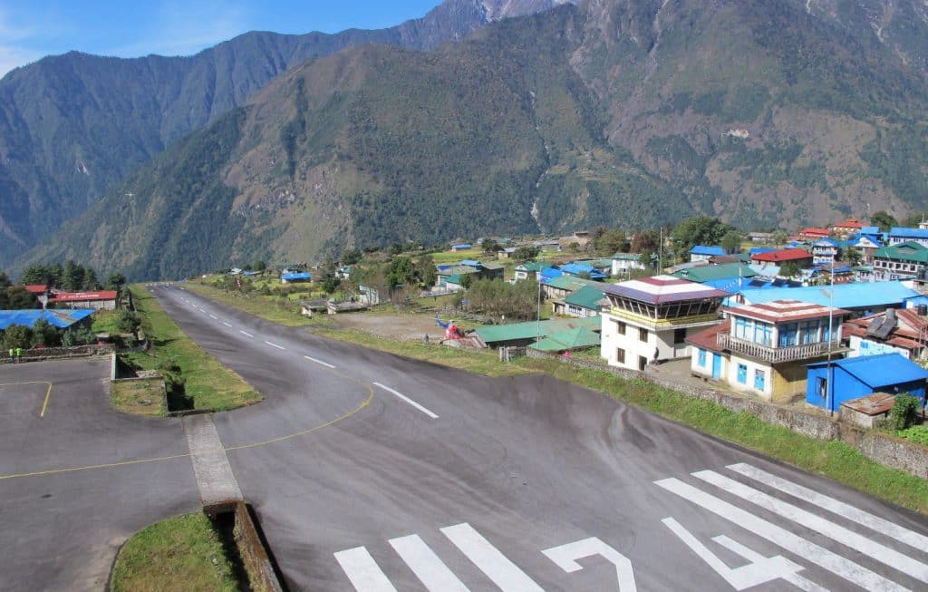 Lukla Airport, in Nepal, considered one of the most dangerous in the world.