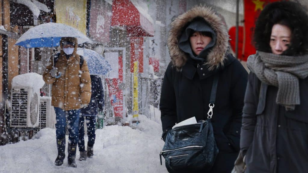 Severe cold from China to Japan