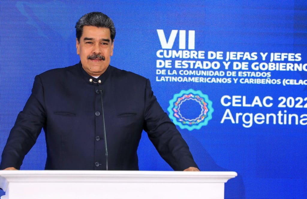 Nicolás Maduro, presidente de Venezuela, brinda su discurso a través de plataforma digital, en la VII Cumbre de la CELAC.