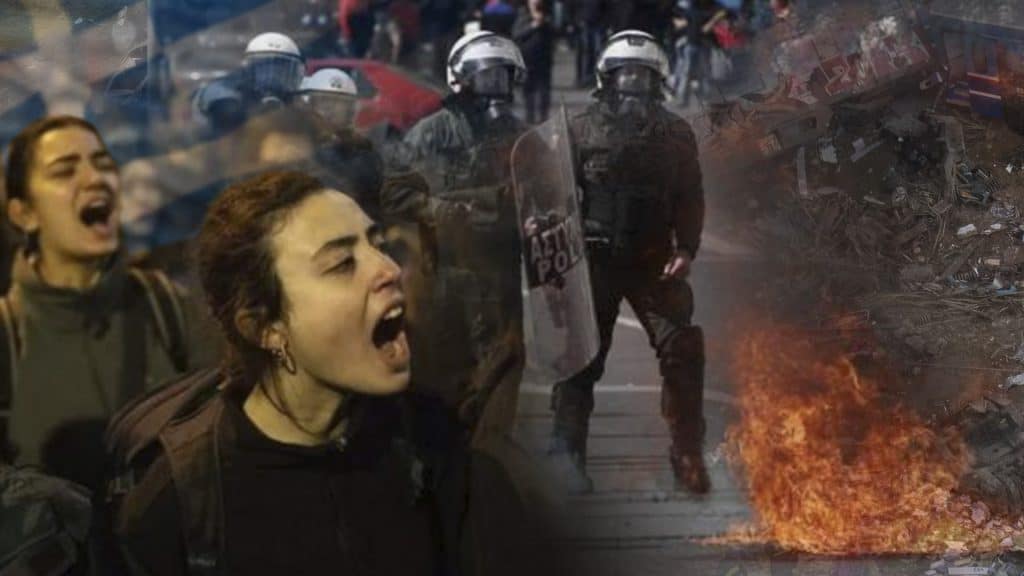 Protests in Greece after the train collision