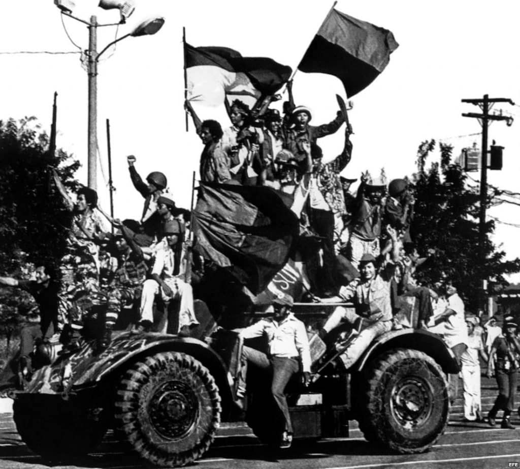 20 de julio de 1979, celebración del pueblo de Nicaragua y columnas guerrilleras sandinistas.