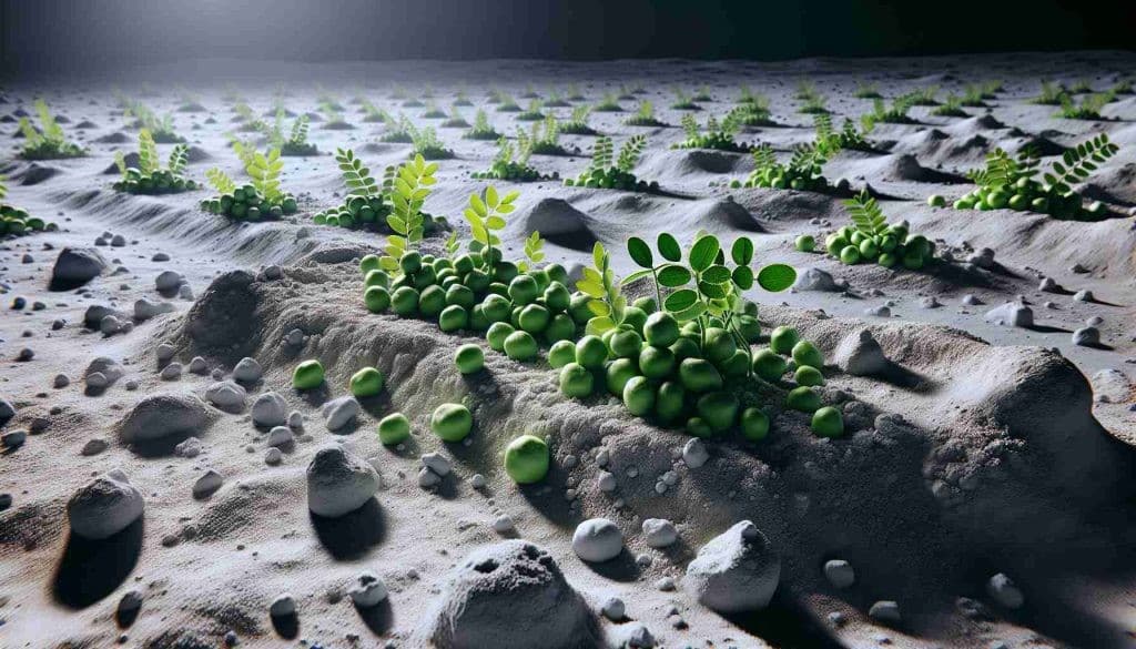Científicos, cultivaron plantas de garbanzos simulando condiciones ambientales de la Luna.