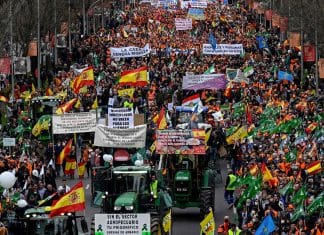 Sector agropecuario se toma las calles de España en masiva protesta