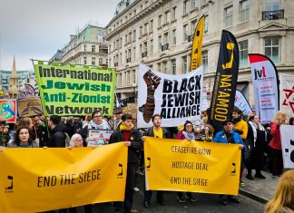 Miles protestan en Londres en apoyo a Palestina