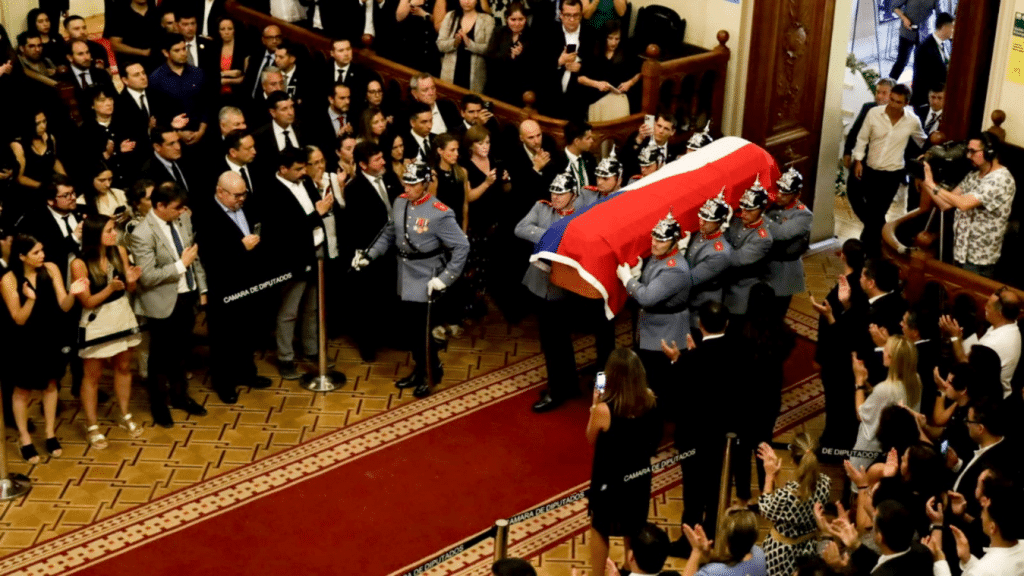 Acto de despedida del expresidente Sebastián Piñera, quien falleció en accidente aéreo.