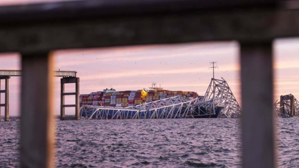 El barco carguero impactó en uno de los pilares del Puente Francis Scott Key, de la ciudad de Baltimore, en Estados Unidos