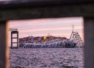 Estas son las impactantes imágenes del colapso del puente en Baltimore