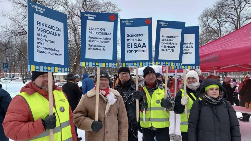 Entre 2018 y 2022, Finlandia, perdió un promedio de alrededor de 350,000 hora-persona, debido a huelgas y protestas.
