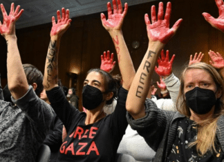 Manifestantes llaman criminal de guerra a Blinken mientras pronunciaba un discurso Durante su discurso, Blinken abordó el apoyo de Estados Unidos a las guerras en Ucrania e Israel.