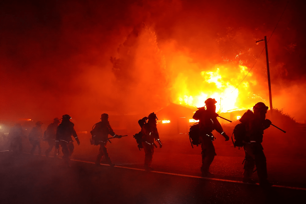 Las autoridades informan que el incendio fue provocado por Ronnie Dean Stout II, un hombre de 42 años, quien fue arrestado por presuntamente empujar un coche en llamas a un barranco el miércoles pasado.