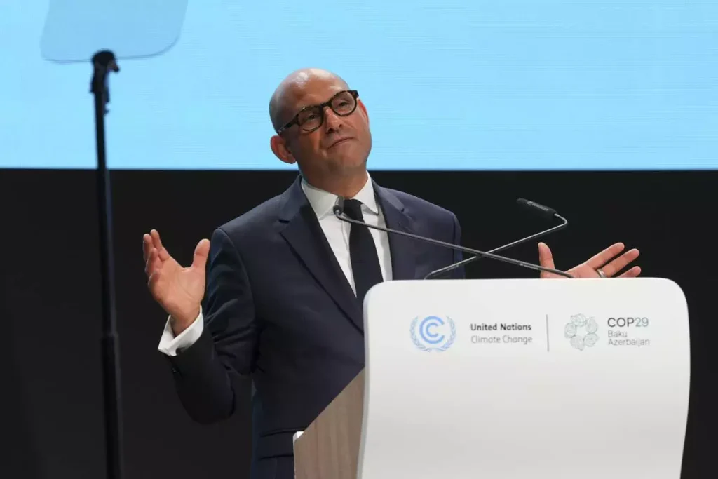 Simon Stiell, secretario ejecutivo de la ONU sobre el Clima, durante la inauguración de la 29ª edición de la COP29, alerta que a crisis producto del cambio climático afectará a todas las personas del mundo