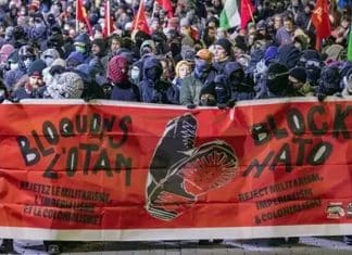 Protestas en Canadá en apoyo a Palestina y en rechazo a la OTAN La protesta en apoyo a Palestina coincidió con la llegada de representantes de los países miembros de la OTAN a Canadá.