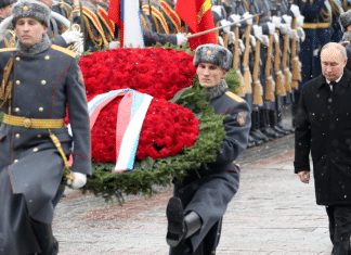 Putin rinde homenaje a los militares en el Día del Defensor de la Patria