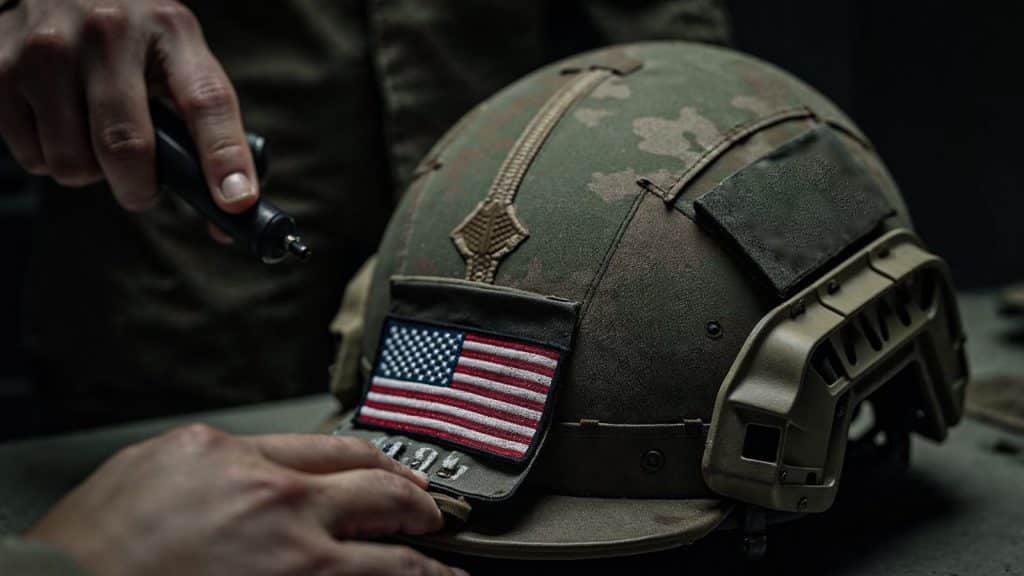 Insignias de EEUU quemadas por militares ucranianos.