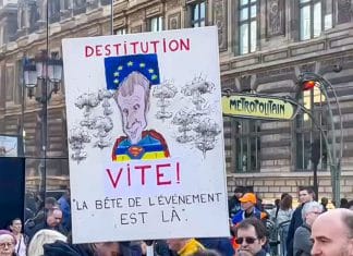 Franceses protestan contra el envío de tropas a Ucrania Franceses se movilizan contra el envío de tropas a Ucrania.