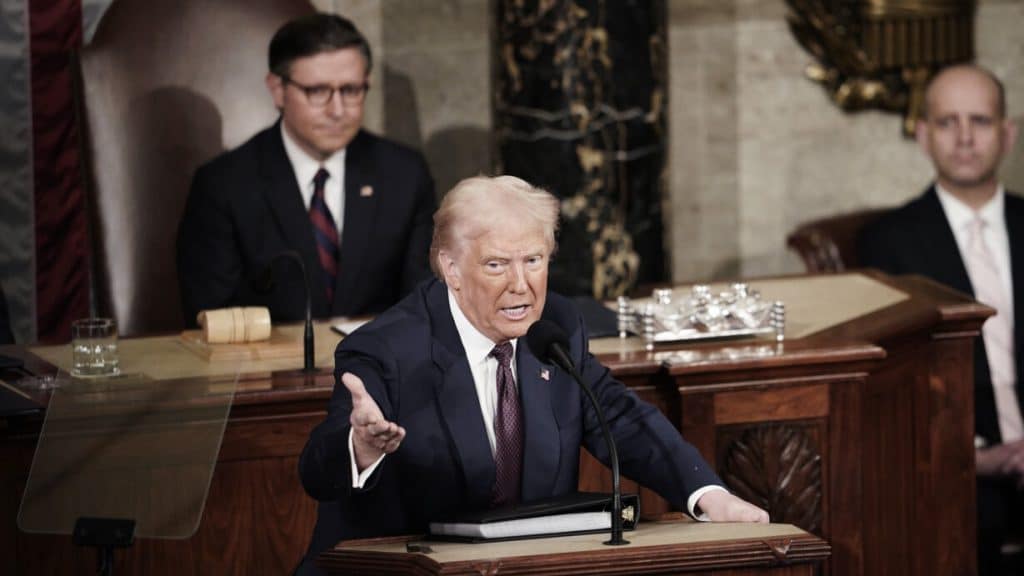 Presidente de EEUU, Donald Trump, pronuncia su primer discurso ante el Congreso en su segundo mandato.