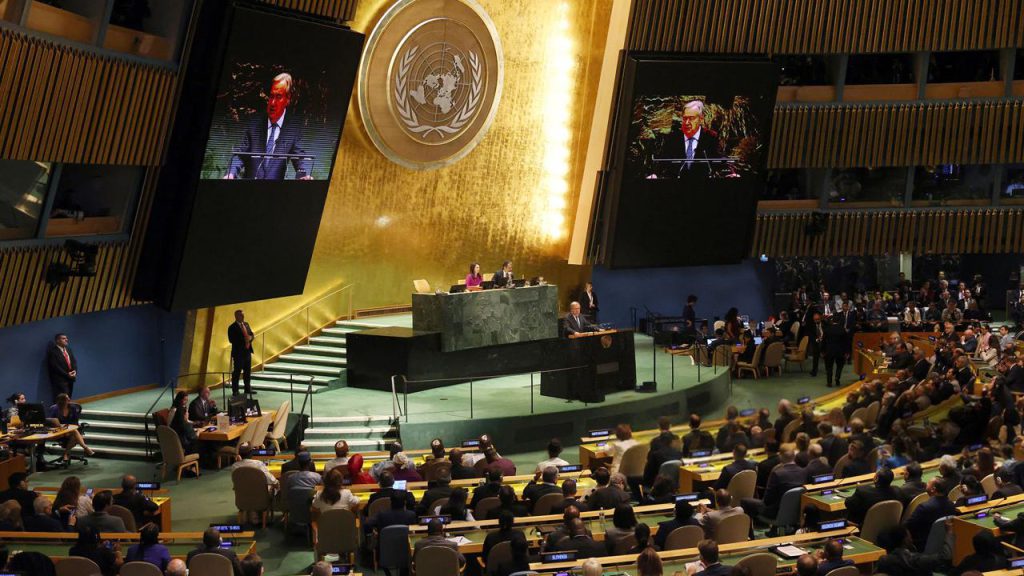 El secretario general de la ONU, António Guterres, durante su intervención en la 80ª Asamblea General
