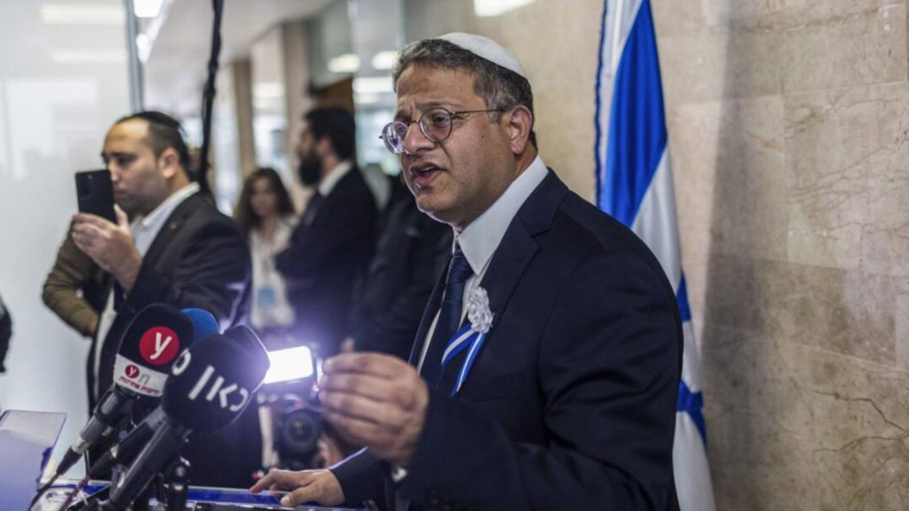 Ben-Gvir amenaza con asesinar a líderes palestinos si la ONU no frena el camino hacia un Estado palestino