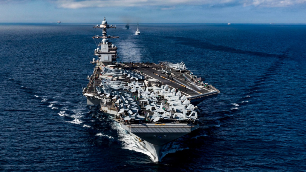 El USS Gerald Ford puede transportar hasta 90 aeronaves, incluyendo los cazas de ataque F-35