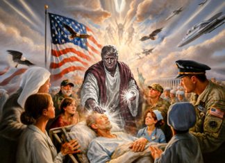 Trump intenta justificar imagen “mesiánica” tras polémica La ilustración creada con IA lo presenta con rasgos mesiánicos junto a símbolos de EE. UU.