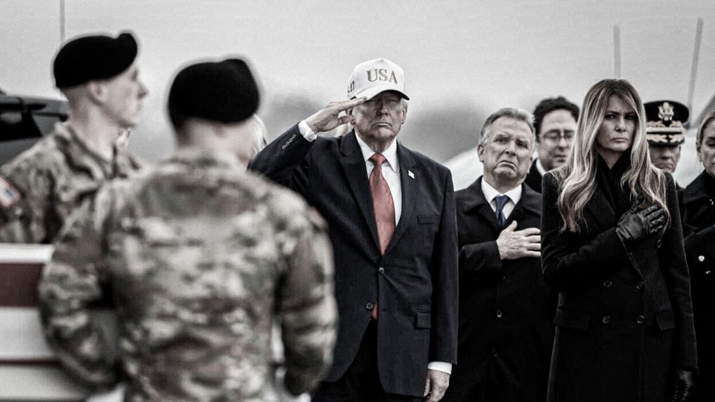 Donald Trump en homenaje a soldados caídos durante conflicto con Irán