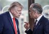 Canadá contraataca: “dólar por dólar” a los aranceles de Trump Donald Trump y Mark Carney conversan durante las tensiones comerciales por los aranceles entre Estados Unidos y Canadá.