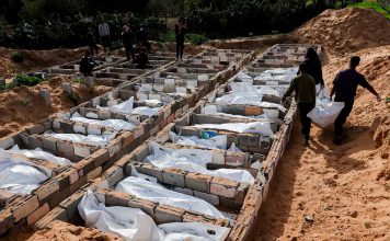 Israel retiene los cuerpos de más de 800 palestinos Fosa común en Gaza donde son enterrados restos de palestinos no identificados.
