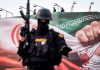 Irán advierte a Estados Unidos: Una nueva agresión tendrá una respuesta histórica Fuerzas especiales de la policía de Irán vigilan una zona de Teherán frente a una bandera iraní.