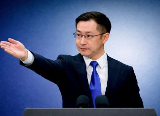 China se opone al cerco económico de Donald Trump contra Irán Li Jian portavoz de China durante conferencia de prensa