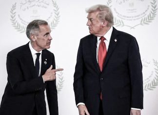 Esta es la razón por la que Canadá y Estados Unidos rompieron su acuerdo comercial Mark Carney y Donald Trump conversan durante un encuentro oficial entre Canadá y Estados Unidos.