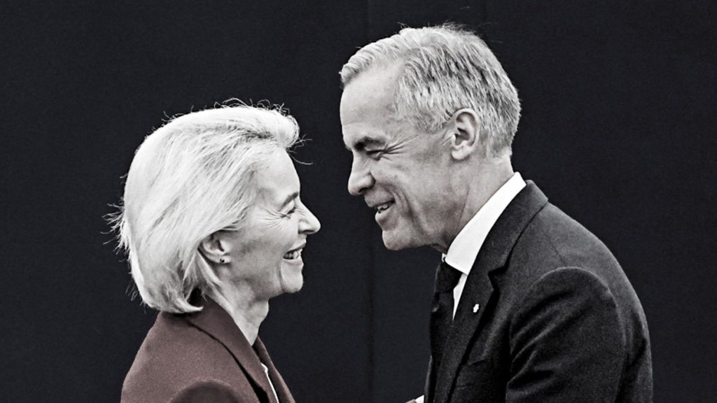 Mark Carney y Von der Leyen se saludan y estrechan un mayor nivel de acercamiento entre Canadá y la Unión Europea