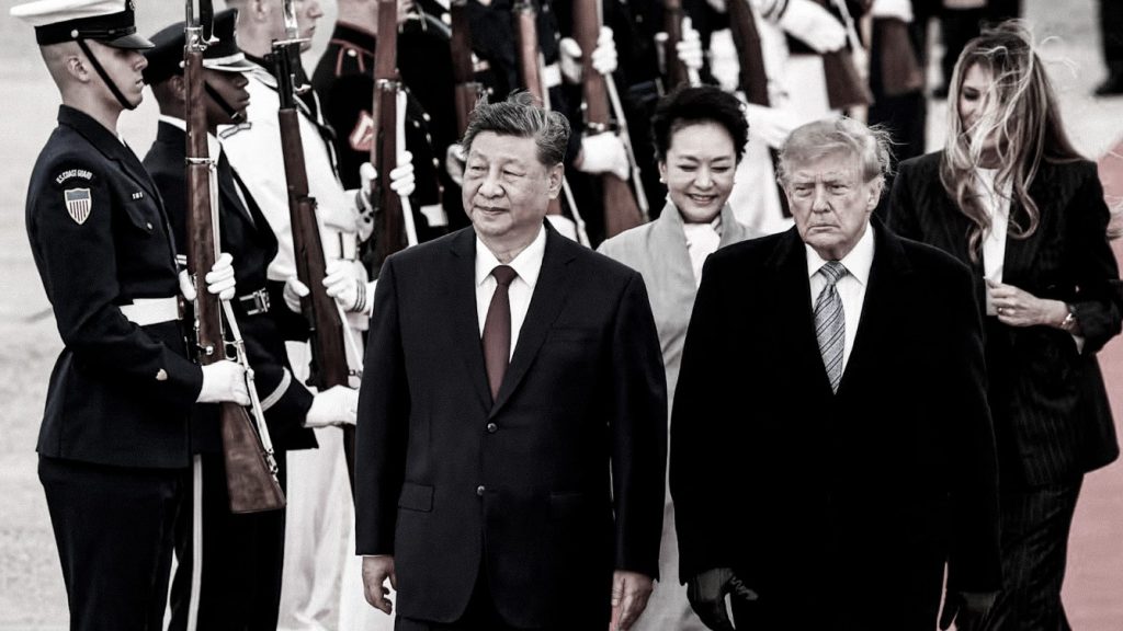 Presidente de China, Xi Jinping es recibido por su homólogo norteamericano, Donald Trump durante su visita de Estado en Washington