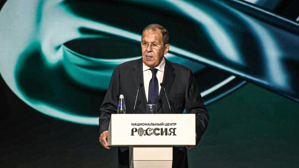 Serguéi Lavrov, ministro de Asuntos Exteriores de la Federación de Rusia durante el IV Foro Internacional “Diálogo sobre noticias falsas 4.0” en Moscú