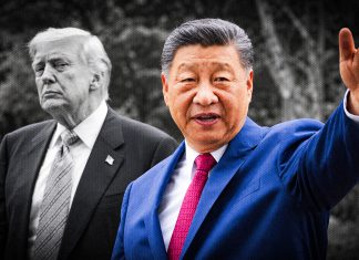 China y Estados Unidos abordan interacciones de alto nivel previoal encuentro Xi-Trump El presidente de China, Xi Jinping, junto a su homólogo de Estados Unidos, Donald Trump, durante un encuentro entre ambos mandatarios.