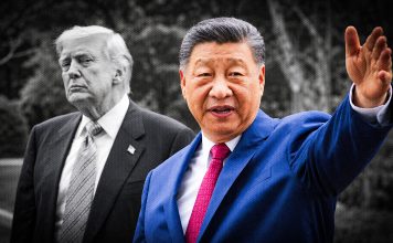 China y Estados Unidos abordan interacciones de alto nivel previo al encuentro Xi-Trump El presidente de China, Xi Jinping, junto a su homólogo de Estados Unidos, Donald Trump, durante un encuentro entre ambos mandatarios.