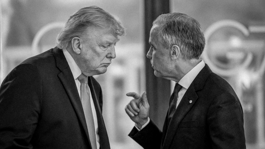 Dos líderes políticos durante un encuentro en medio de tensiones comerciales.