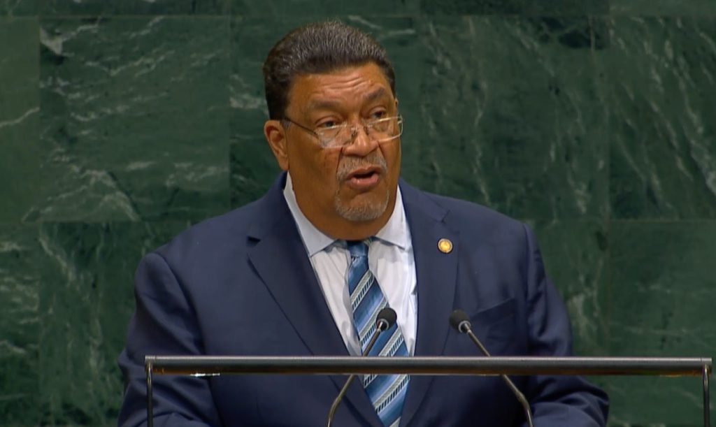 El co-canciller de Nicaragua, Valdrack Jaentschke, durante su intervención en la 81.ª Asamblea General de la ONU, donde llamó a fortalecer la paz.