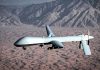Defensa aérea de Yemen intercepta dron saudí en Hajjah Dron Karayel armado sobrevolando una zona montañosa.