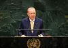 Erdogan en ONU: Gaza se ha convertido en el cementerio más grande de niños Recep Tayyip Erdoğan durante su discurso sobre Gaza ante la Asamblea General de la ONU