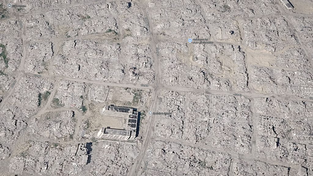 Imagen satelital de la Franja de Gaza captada desde el espacio y difundida a través de Google Earth.