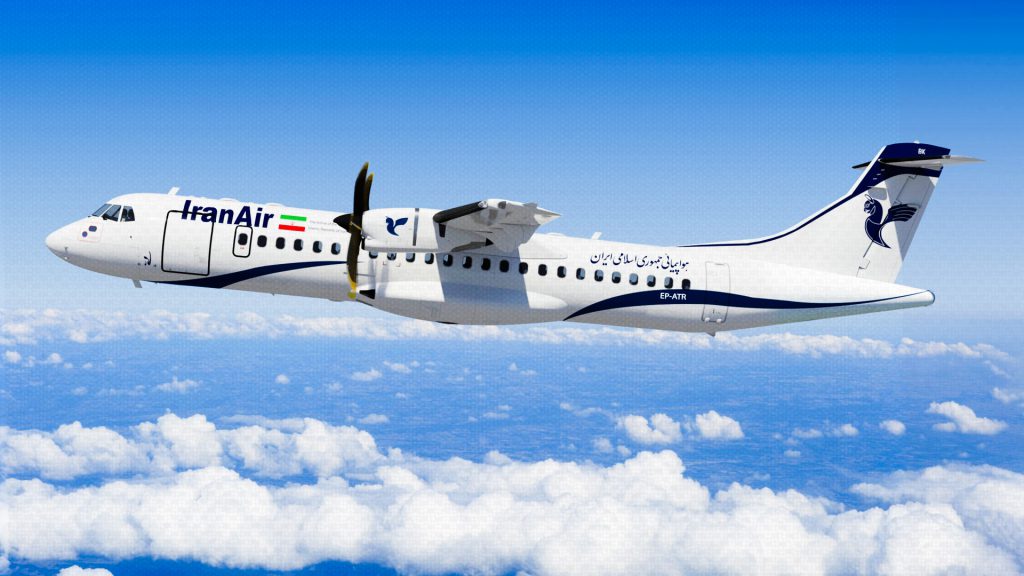 Avión ATR 72-600 de Iran Air durante una operación aérea.