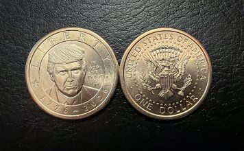 Estados Unidos emite moneda de un dólar con la imagen de Donald Trump Moneda de un dólar con el rostro de Donald Trump en el anverso.