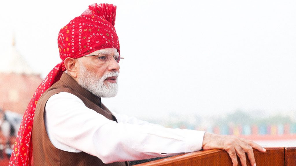 Primer ministro de India durante una intervención en la XVIII Cumbre de los BRICS en Nueva Delhi.